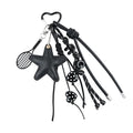 Mengda Creative Personality Starfish Letter Beaded Key Chain Black and White Two-color Car Key Pendant Stylish Decoration
