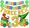 3rd Boy Three Rex Birthday Decorations Party Supplies 3 Year Old Three Rex Balloons Dinosaur Cake Topper Happy Birthday Banner