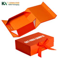 KAKA Luxury Collapsible Rigid Box Magnetic Closure with Ribbon Custom Folding Gift Packaging Box for Clothing