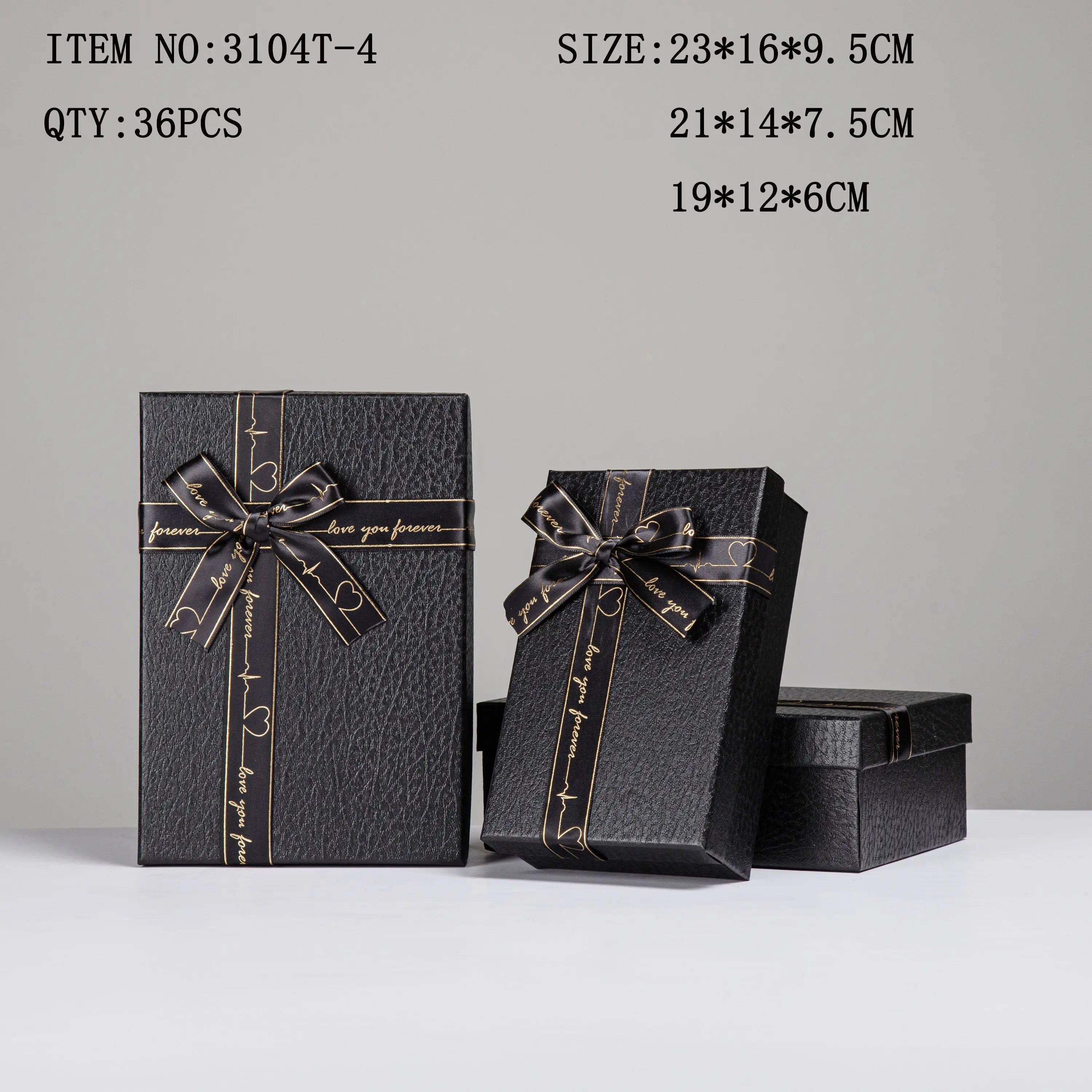 MU Wholesales 3 Sets Gift Paper Box for Birthday and Gifts with Bow in 5 Colors