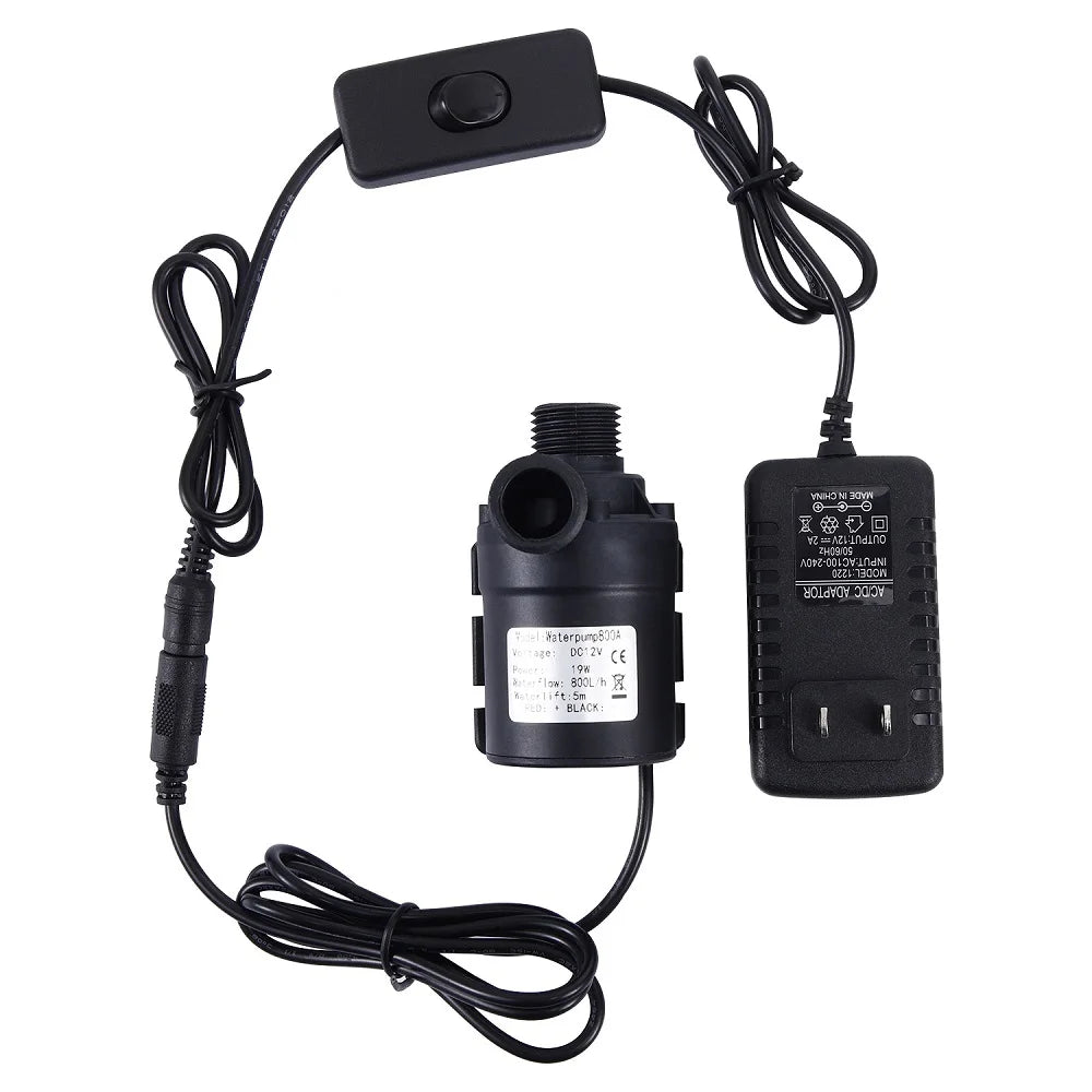 24V Submersible Water Pump with Power Adapter 800L H Flow Rate