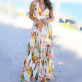 2025 European & American Spring-Summer New Arrivals: Women's Cross-Border Fashion Camisole Printed Beach Dress