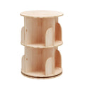 Multilevel Rotating Wooden Standing Type Bookshelf for Living Room 360-Degree Display Vertical Leg Bookcase Small Space Use