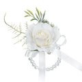 Elegant Forest Wedding Wrist Corsage Korean Style Bridal Bouquet Artificial Silk Rose Flower Corsage Ceremony Decoration