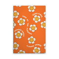 Made In Germany - Home Decor Canvas Picture Colourful Retro Flowers - Wall Mural In Orange And Yellow - Stretcher Frame Art
