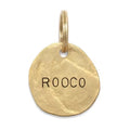Custom logo Engraved Solid Brass Rough and Not Smooth Round Blank Brass Dog Tags with Struck Effect