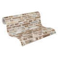 Made in Germany - Wallpaper Rolls Stone Brown Beige Grey - Non Woven Vinyl - Brick Wallpaper Home Decoration - 1005 X 053 m