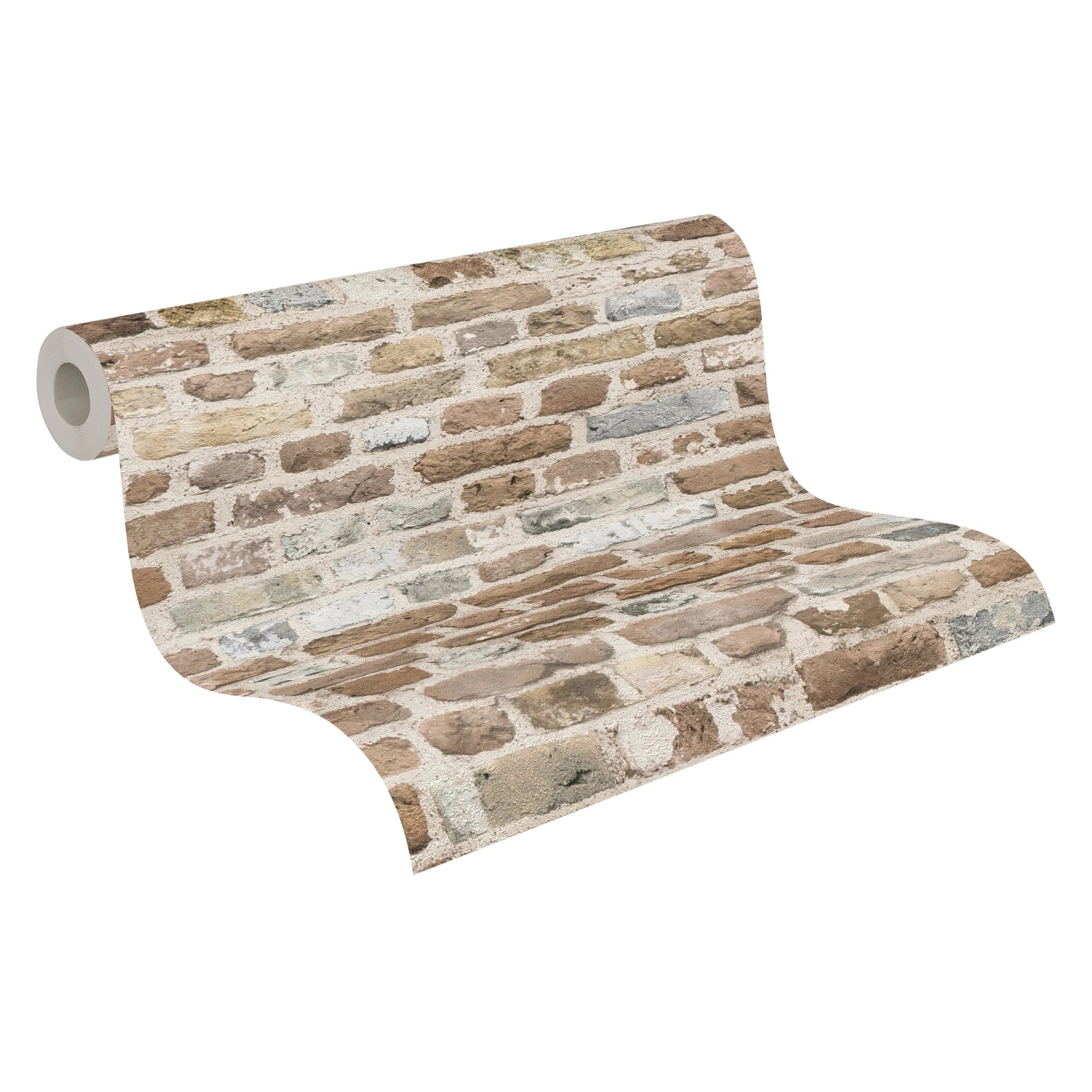 Made in Germany - Wallpaper Rolls Stone Brown Beige Grey - Non Woven Vinyl - Brick Wallpaper Home Decoration - 1005 X 053 m