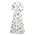 Summer New Women's Fashion Stylish Elegant Print Poplin Long Dress