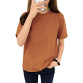 Women's Casual Crew Neck T-Shirt 100% Combed Cotton Pre-Washed Jersey Lace Letter Natural Waist Breathable Eco-Friendly 50