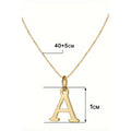 AZURIS 925 Sterling Silver Fine Pendant Necklace Letter Design with 1MM Gourmet Chain Made in TR