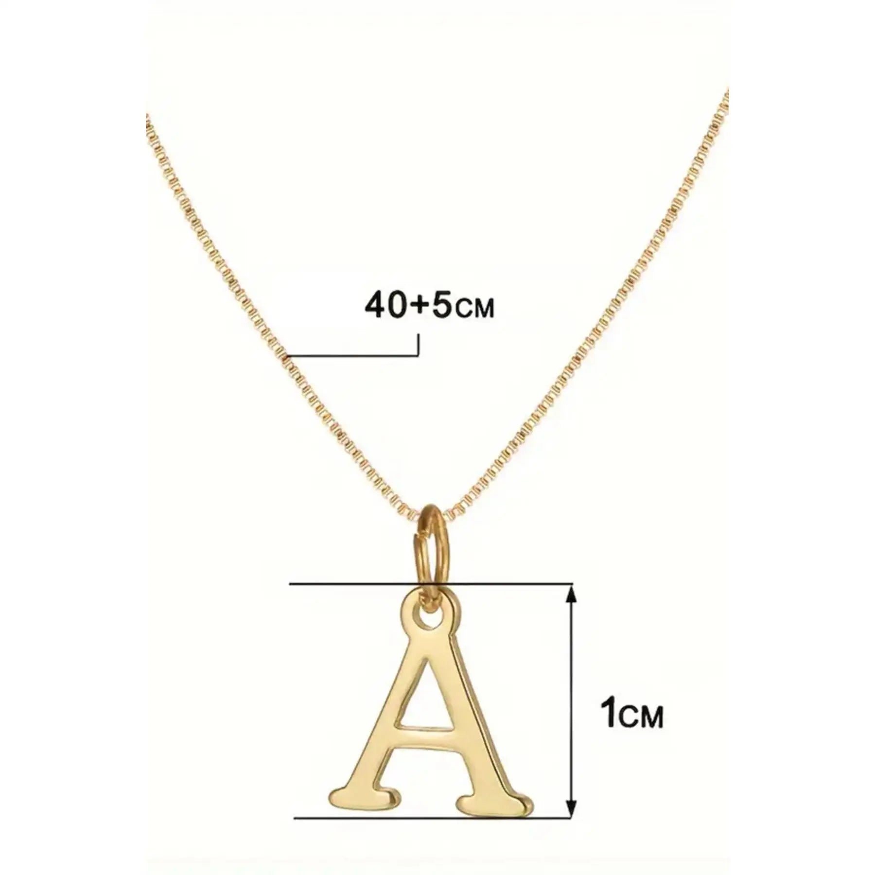 AZURIS 925 Sterling Silver Fine Pendant Necklace Letter Design with 1MM Gourmet Chain Made in TR