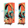 Tri-Foldable P2.5 Portable Advertising LED Digital Poster Ultra Slim Indoor Display with Wheels Stand for Self-Service Business
