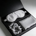 Custom Digital Printed Luxury 19 22 25 Momme 6A 100% Mulberry Silk Pillowcase Set with Eye Mask & Scrunchies Gift Set