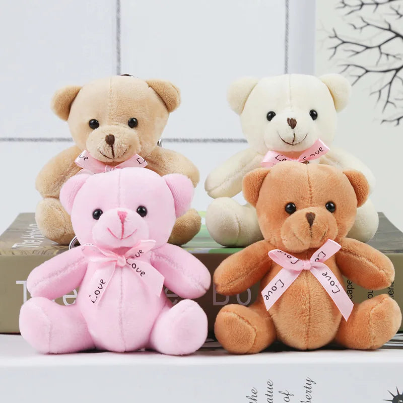 HOT 10cm Soft Mini Toy Plush Teddy Bear Keychain Fashion Small Size Soft Mini Teddy Bear Plush Toy Stuffed Animals Key Chains