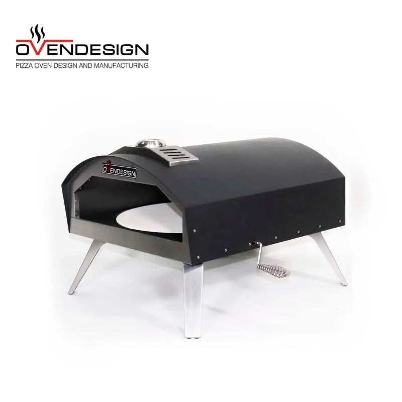 16\" Outdoor Propane Gas BBQ Grills Rotary Italian Pizza Oven with Temperature Meter Freestanding Installation for Barbeque