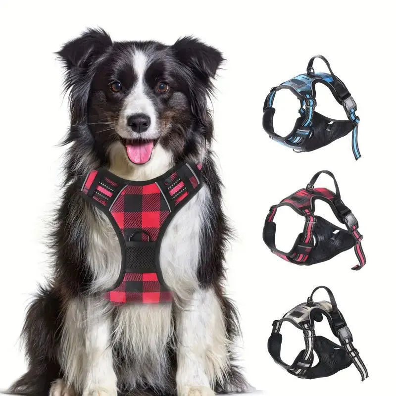 2024 OEM Custom Pet Supply With Matching Dog Adjustable Luxury Pet Oxford Dog Harness No Pull Dog Harness Leash Set