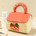 Cute Cottage Makeup Bag for Girls Large Capacity Skincare Storage Bag Portable Handheld Travel Wash Bag