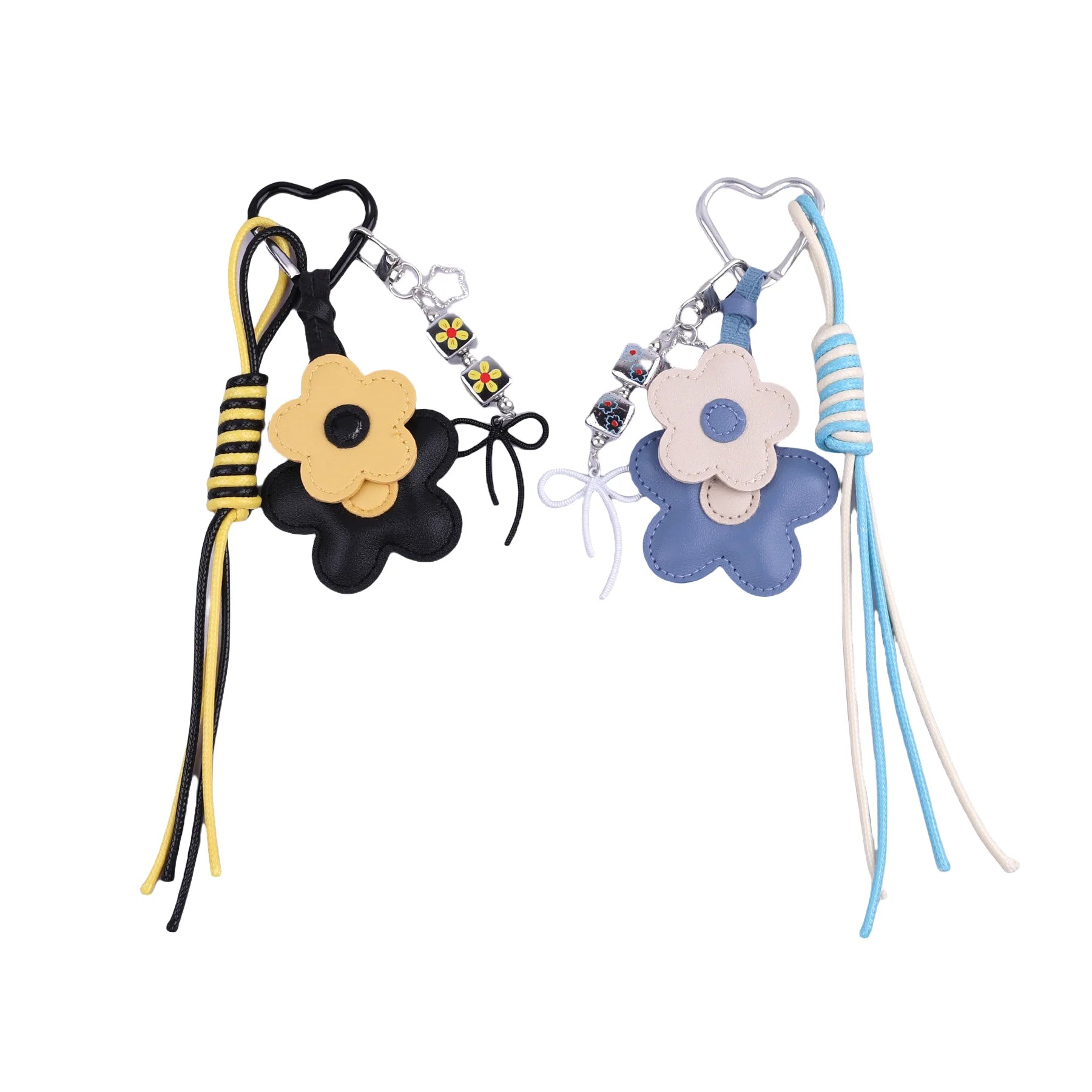 Wholesale New Trendy Cute Leather Fashionable Flower Keychain Rope Woven Car Bag Pendant Accessories