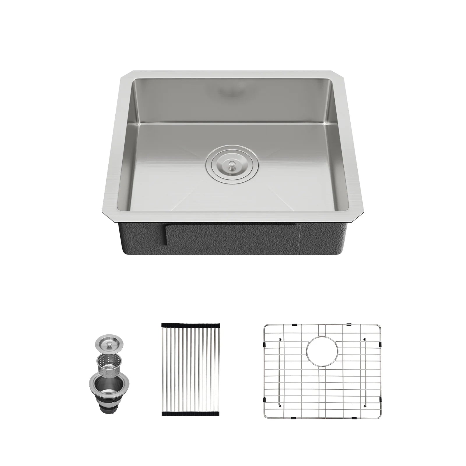 US Stock Free Shipping16 Gauge Stainless Steel Single Bowl with Easy Clean Corners ADA Compliant Kitchen Sink