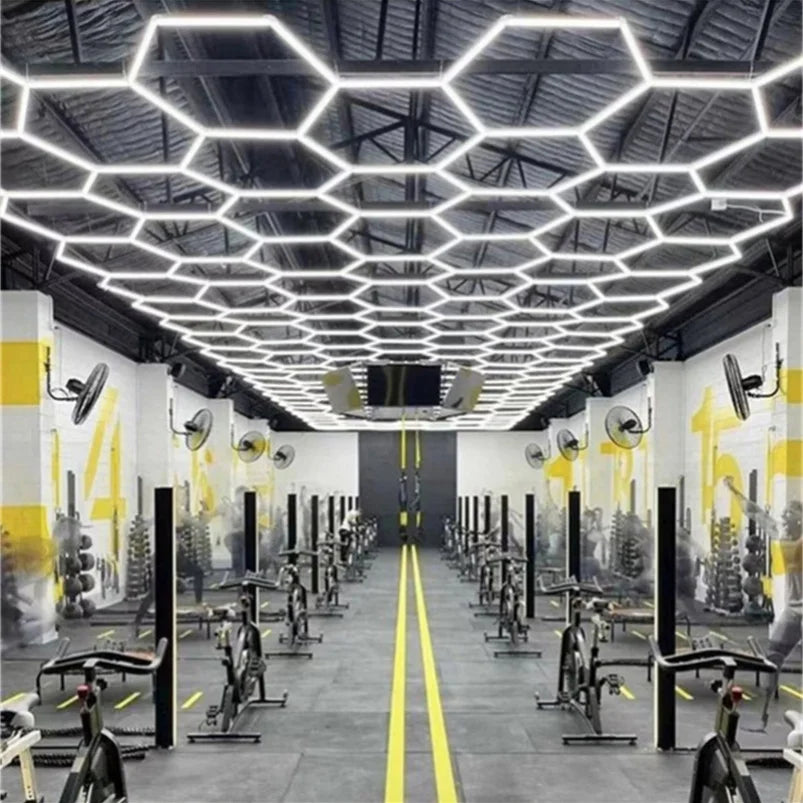 High-Power 6500K LED Factory Ceiling Light Hexagonal LED Light for Energy-Efficient Workshop Application