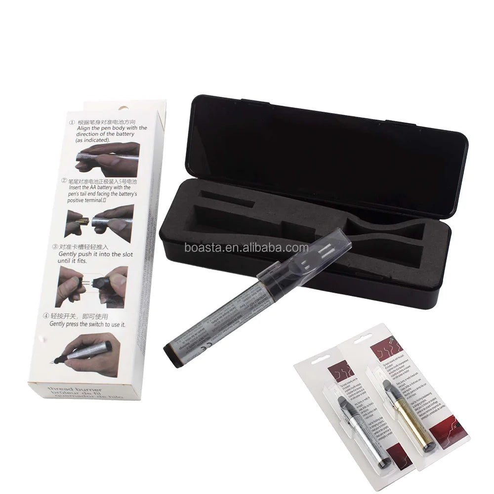 Boasta Portable Thread Burner Pen with Replaceable Heating Tip for Sealing Thread Ends Wax Carving and DIY Crafting Jewelry Tool