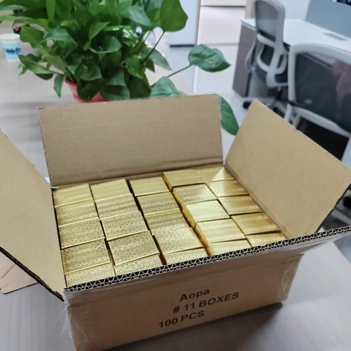 Wholesale Small Size #11-6z 5.39x4.13x1.91cm  Custom Small Gold Foil Cardboard Paper Box for Jewelry-Necklaces Kraft