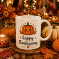 Thanksgiving Pumpkin Design Custom Cup Mug Coffee Tea Ceramic OEM Factory Home Office Gift Idea Party Family Friends Gathering MegaBDM