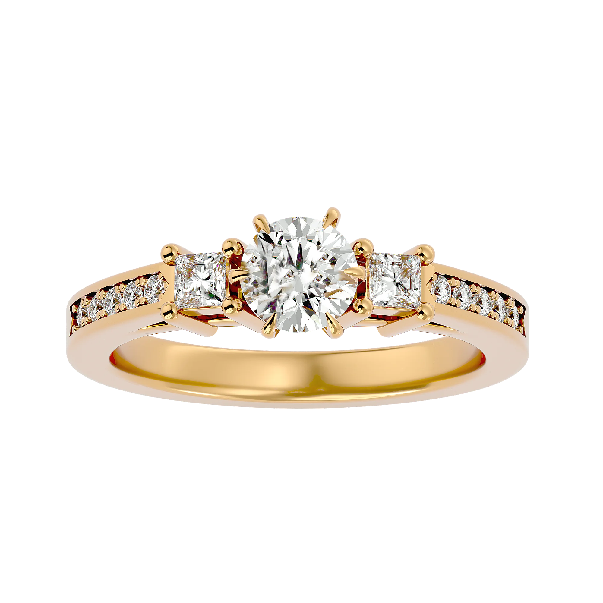 Best Selling Classic Diamond Solitaire Wedding Ring 14K Gold Plated IGI Certified Lab Grown Womens Round Brilliant Cut E Color
