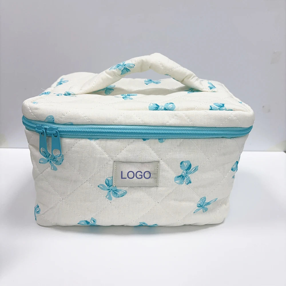 Large Capacity Portable Organizer Student Pencil Bag Makeup Bags Travel Toiletry Cute Cartoon Cut Bow Cosmetic Bag