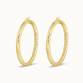 New Trending New 18K Gold Plated Earrings Minimalist Fashion Diamond Cut Hoop Earrings Jewelry for Women