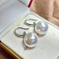 E1834 11-12mm DIY Natural Freshwater Pearl Charm Earrings Mounting Accessory 925 Sterling Silver Gold Plated  Jewelry for Women