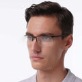 Quality Men Eyeglasses Metal Optical Frames Half Rimless Eyeglasses Frame Blue Light Blocking Glasses Men