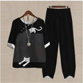 2025 Spring New Collection Hot-Selling Women's Three-Quarter Sleeve Printed Tops Pants Floral Two-Piece Suit Short
