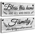Art Deco Horizontal Bamboo Wooden Wall Decor Sign for Living Room Dining Room Kitchen & Garden-Hanging Single-piece Package