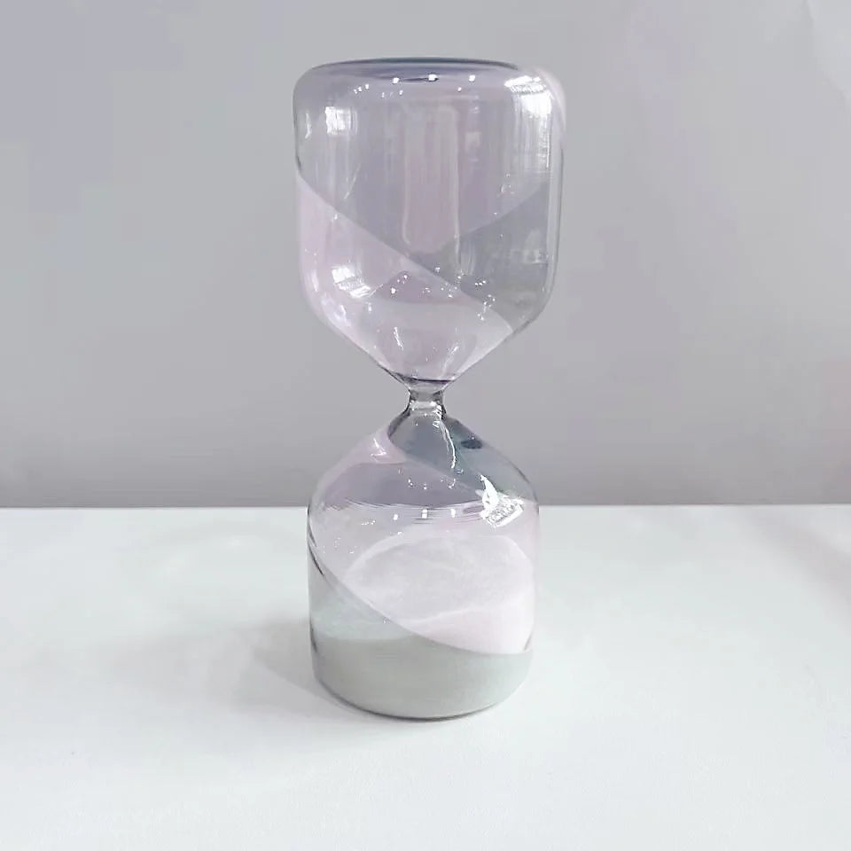Modern Pastel Swirl High Borosilicate Glass Hourglass Timer Handmade Rotating Sand Timer for Home Decor Weddings Birthdays MegaBDM
