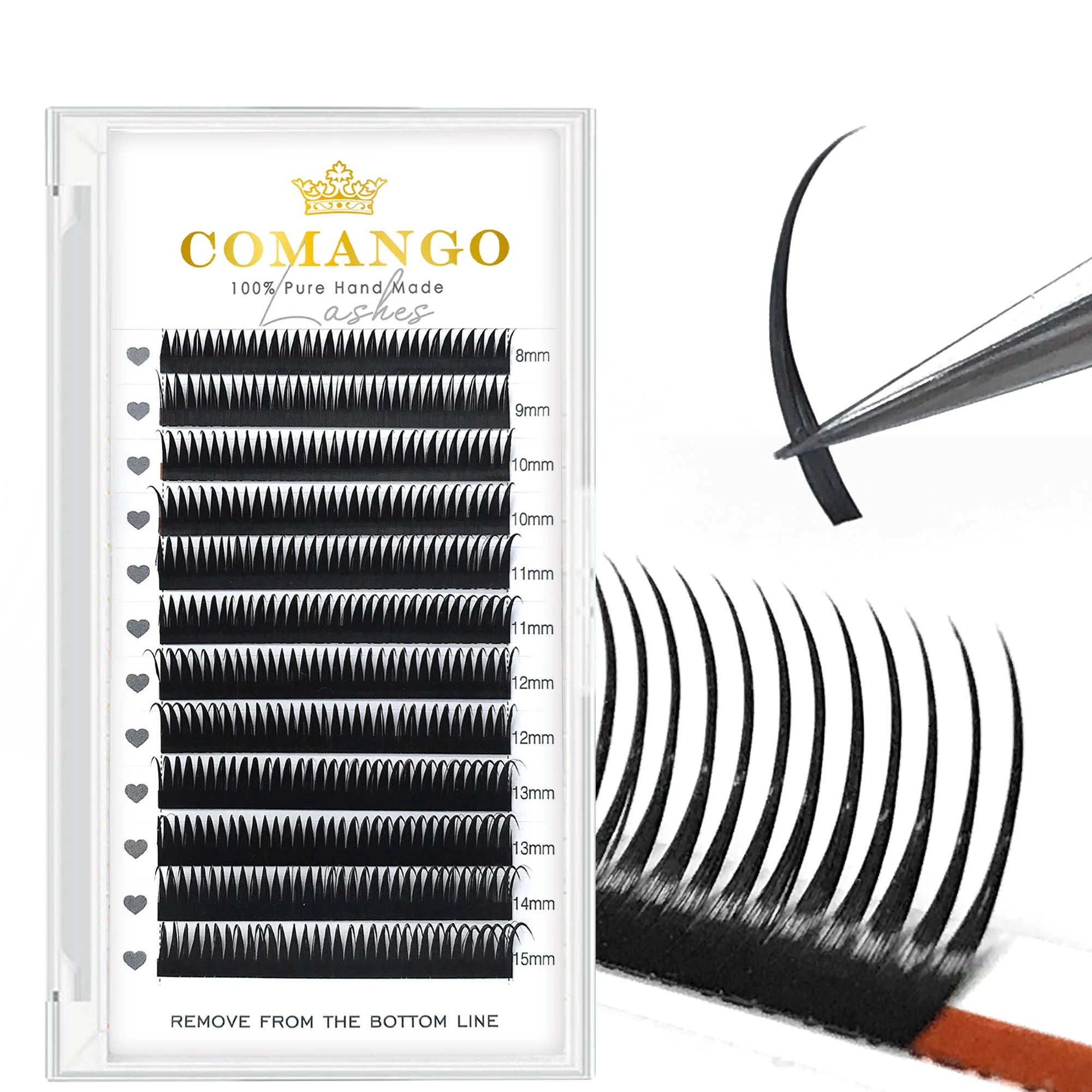 CoMango Manga Wispy Spike Cartoon Premade Wet Eyelash Extensions Dark Black Synthetic Hair Cruelty-Free Ultra-lightweight Lash