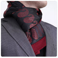 Exve Exclusive Elegant Black and Red Jacquard Woven Double-Sided Scarf with Shawl Pattern Knitted Accessory AE3480