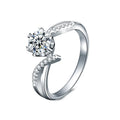 XJZ004 Classic Fashion Fine Jewelry 925 Sterling Silver Women 1 Carat Moissanite Diamond Rings Weddings Promise Rings for Women