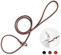 4ft/5ft Adjustable Soft Top Grain Black Red Greased Leather Dog Pet Collars Leashes Whippet Leash