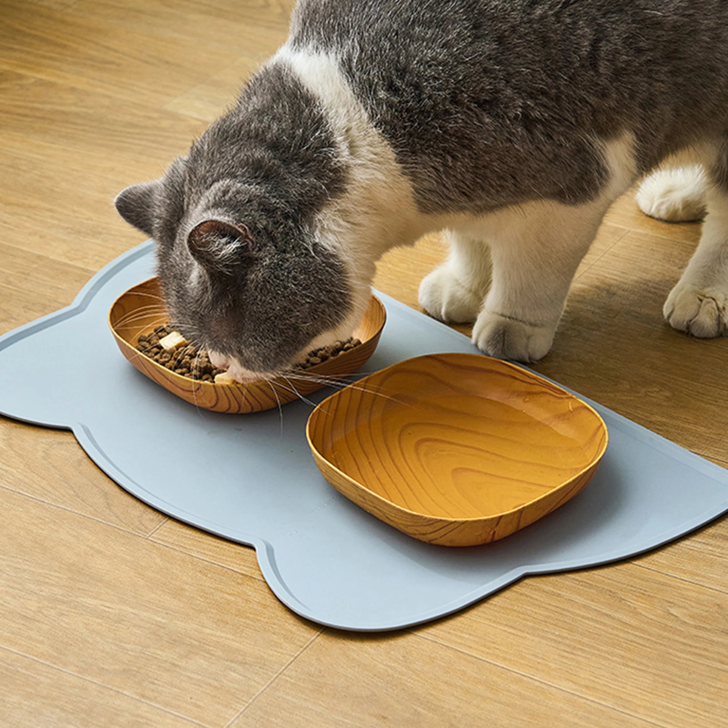 Pure Color Portable Food Grade Silicone Pet Feeding Mat Universal Easy Clean Anti-slip Pet Placemat Safe for Cats Dogs