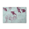 Made In Germany - Home Decor Canvas Picture Fish Painting - Wall Mural In Blue And Violet - Canvas Picture On Stretcher Frame