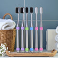 Soft Charcoal Bristles Plastic Toothbrush Tapered PBT Filaments in Blister Card Package OEM Acceptable Direct Factory MegaBDM