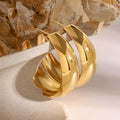 J&D 18K Gold Plated Stainless Steel Jewelry for Women Fashion c Drop Statement Earrings