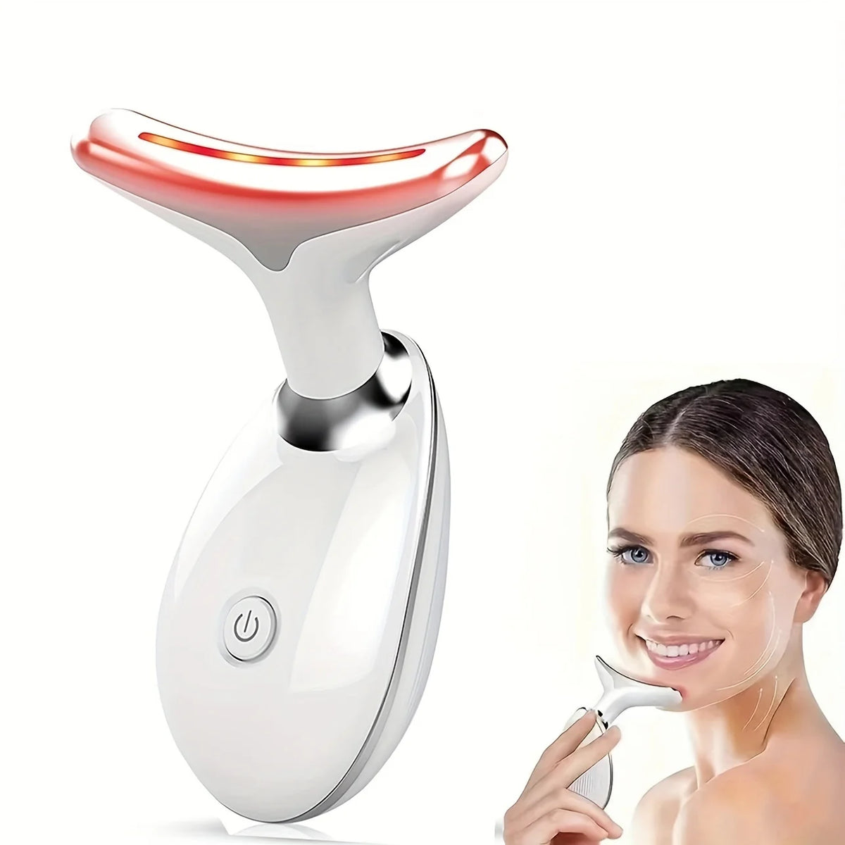 Women's Multi-Color Light-Effect Beauty Massager Handheld Skin Tightening Wrinkle Remover Pore Shrinking Face Neck Lift MegaBDM
