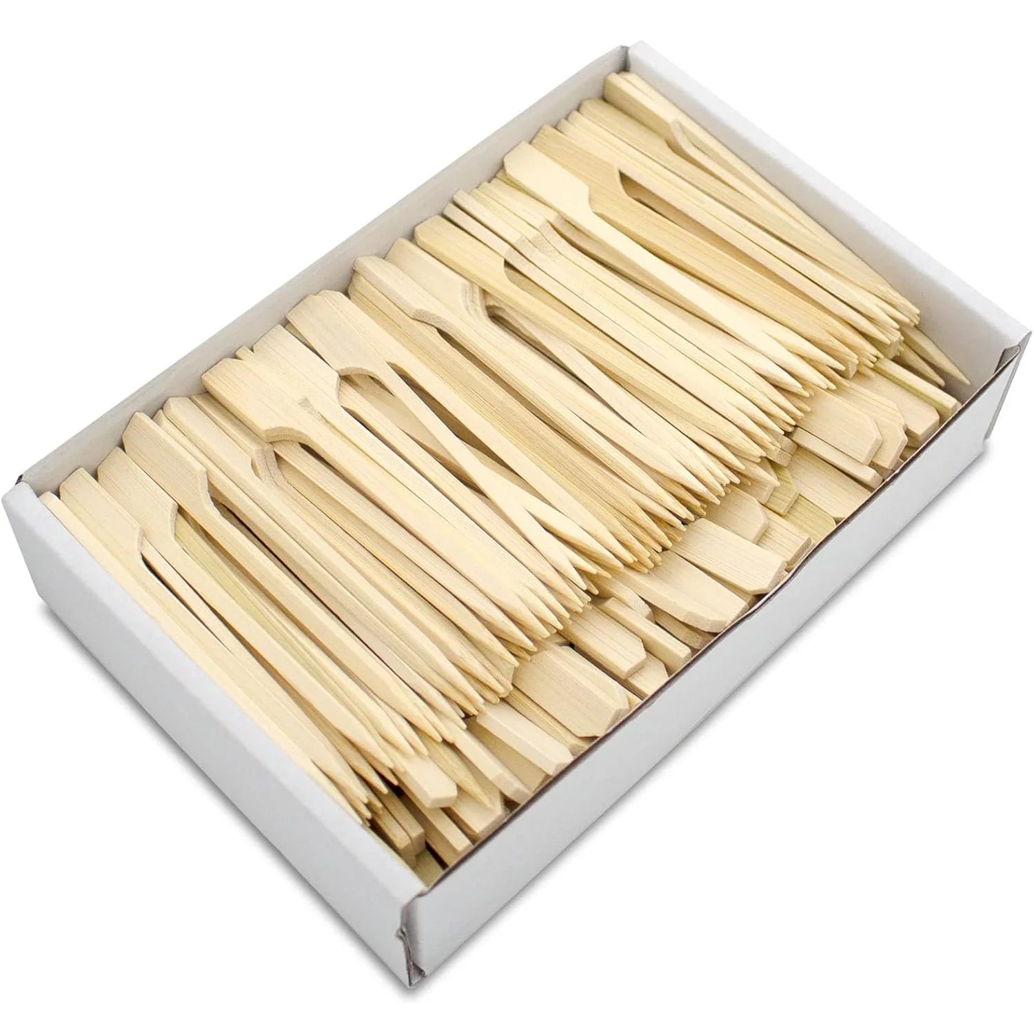 China Bamboo Skewer Barbecue Bamboo Stick Good Quality Disposable Natural Bamboo Color 9cm Paddle Skewer with Small Package