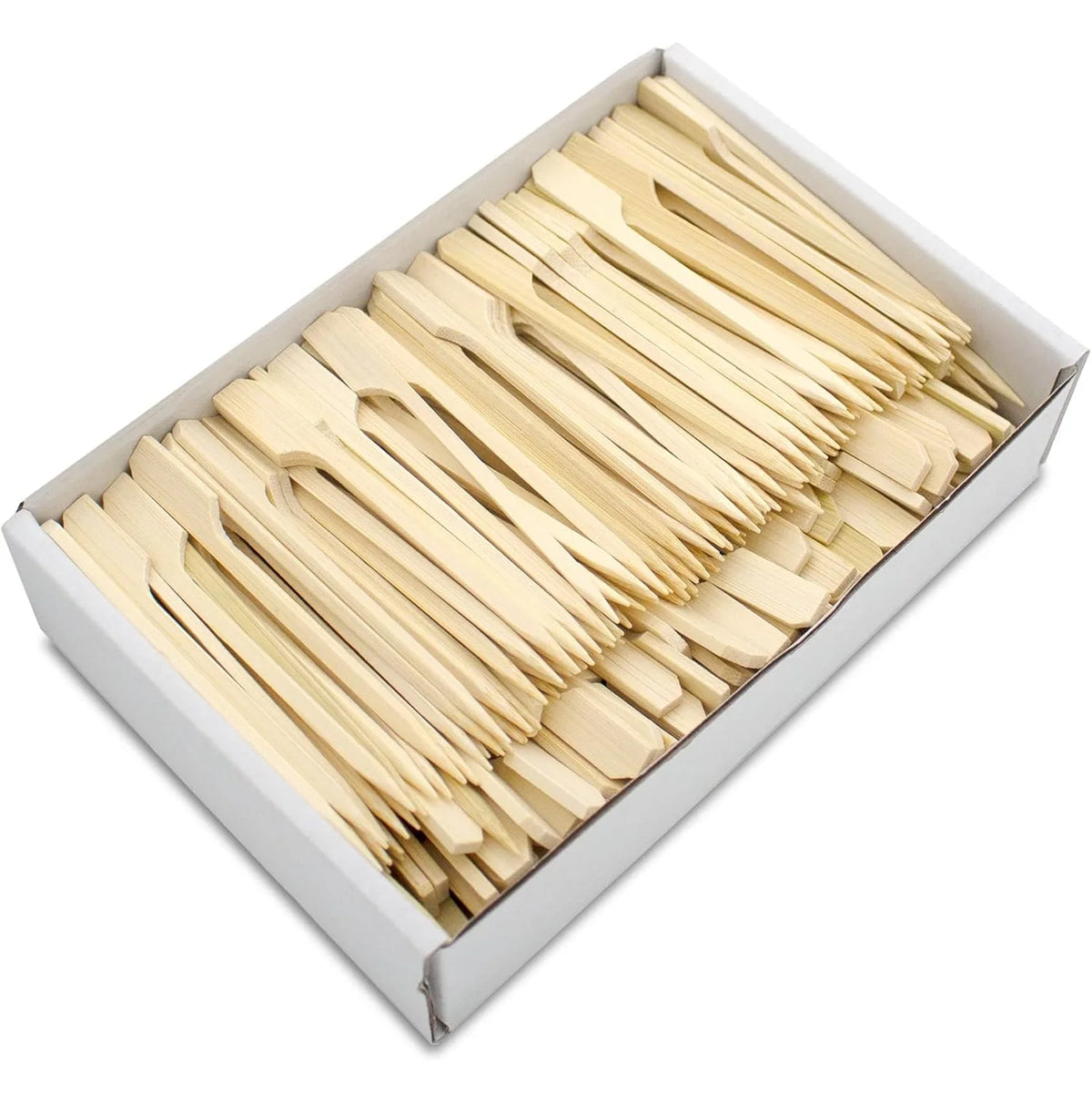 China Bamboo Skewer Barbecue Bamboo Stick Good Quality Disposable Natural Bamboo Color 9cm Paddle Skewer with Small Package MegaBDM