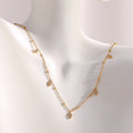 Dreamshow Rhombus Zircon Charm Necklace Gold Plated Waterproof Beaded Stainless Steel Jewelry MegaBDM