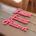 Personalized Retro Acrylic Custom Name Necklace Fun Kids Nameplate for Back School Handmade Gifts Her Friend Sister