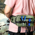 Waterproof Polyester Fishing Waist Fanny Pack 2L Capacity Crossbody Bag with Fishing Rod Storage for Outdoor Use